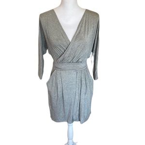 Grey v neck dress